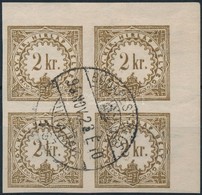 O 1888 2kr Hírlapilleték ívsarki Négyestömb / Newspaper Duty Stamp Mi VI Corner Block Of 4 - Sonstige & Ohne Zuordnung