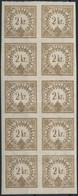 ** 1888 Hírlapilleték 2kr ívszéli 10-es Tömb / Newspaper Duty Stamp Mi VI Margin Block Of 10 - Sonstige & Ohne Zuordnung