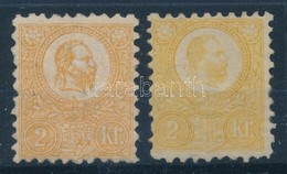 ** * 1871 K?nyomat 2kr Narancssárga, Eredeti Gumival + Réznyomat 2kr Sárga, Enyhe Falcnyom (258.500) / Mi 1a With Origin - Sonstige & Ohne Zuordnung