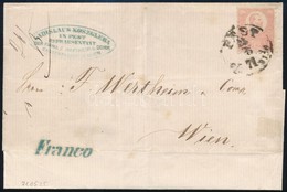 1871 K?nyomat 5kr Levélen, Korai Bélyegzéssel / Mi 3 On Cover, With Early Date 'PEST' - Wien - Sonstige & Ohne Zuordnung