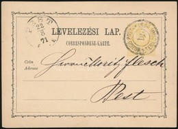 1871 Réznyomat 2kr Díjjegyes Levelez?lap Vasúti Bélyegzéssel / 2kr PS-card With Railway Postmark '4. Sz. MOZGÓPOSTA' - Other & Unclassified