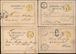 1871 4 Db 2kr Díjjegyes Futott Levelez?lap, II. Típus Sárga / 4 X 2kr PS-card, Type II. Yellow - Sonstige & Ohne Zuordnung