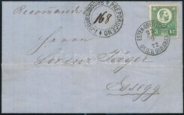 1872 Réznyomat 3kr Helyi Ajánlott Levélen (5kr Hiány Hátul) / Mi 9 On Registered Local Cover 'OSIEK' (missing 5kr From B - Other & Unclassified