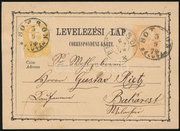 1874 2kr Díjjegyes Levelez?lap Réznyomat 2kr Díjkiegészítéssel Romániába / 2kr PS-card With Mi 8 Additional Franking To  - Altri & Non Classificati