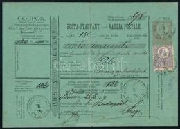 1874 Réznyomat 25kr Magyar-olasz Nyelv? Postautalványon / Mi 13 On Hungarian-Italian PS-money Order 'ASSEGNO POSTALE FIU - Altri & Non Classificati