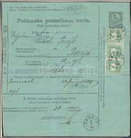 1876 10kr Posta Utánvételi Jegy 3kr Hármascsík Díjkiegészítéssel / 10kr PS-money Order With 3 X 3kr Additional Franking  - Andere & Zonder Classificatie