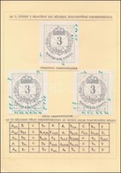 O 1881 Az I. Típusú 3kr 100 Bélyeges Anyalemezének Rekonstrukciója 3 Papírlapon  / Sheet Reconstruction - Other & Unclassified