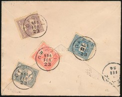 1900 10kr + 1f + 4f + 10f 4szín? Vegyes Bérmentesítés Távolsági Ajánlott Levélen / 4 Colour Mixed Franking On Registered - Sonstige & Ohne Zuordnung