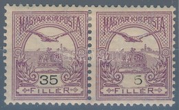 * 1900 Turul 35f Pár, A Jobb Oldali Bélyegen Hiányzó 3, Csak 5f Rendkívüli Tévnyomat RR! / Mi 64 Pair, 3 Of The Numeral  - Sonstige & Ohne Zuordnung