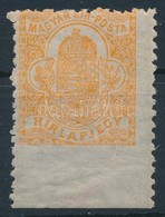 ** 1900 Hírlapbélyeg ívszéli Három Oldalon Fogazott / Newspaper Stamp Imperforate On 1 Side (törés / Folded) - Other & Unclassified