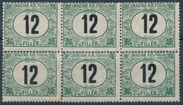 ** 1914 Portó 12f Elfogazott Hatostömb / Postage Due Mi 31 With Shifted Perforation (elvált Fogak / Aparted Perfs.) - Altri & Non Classificati