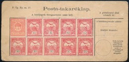 ~1900 Posta Takaréklap 9 X 10f Turul Bélyeggel - Sonstige & Ohne Zuordnung