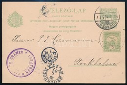1901 Díjjegyes Levelez?lap 5f Díjkiegészítéssel Stockholmba / PS-card With Additional Franking To Stockholm - Sonstige & Ohne Zuordnung