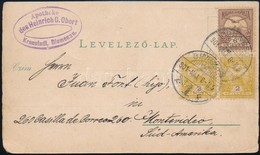 1901 Képeslap Brassóból Montevideóba / Postcard From Brassó To Montevideo - Sonstige & Ohne Zuordnung