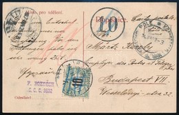 1907 Képeslap Ausztriából Budapestre 10f érvénytelenített Portóval / Postcard From Austria With Cancelled Postage Due - Sonstige & Ohne Zuordnung