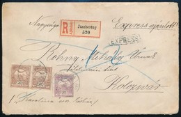 1912 Ajánlott Expressz Levél Kolozsvárra / Registered Express Cover 'JÁSZBERÉNY' - Altri & Non Classificati