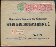 1912 Ajánlott Levél 5 Bélyeges Bérmentesítéssel Bécsbe / Registered Cover With 5 Stamps Franking To Vienna 'LEDNICZRÓNA' - Altri & Non Classificati