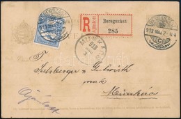 1913 Ajánlott Díjjegyes Levelez?lap Díjkiegészítéssel / Registered PS-card 'BEREGSZÁSZ' - Munkács - Altri & Non Classificati