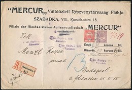 1913 Utánvételes Ajánlott Levél Turul 10f és 35f Bélyeggel / Registered COD Cover 'SZABADKA' - Altri & Non Classificati