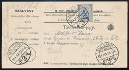 1914 Távbeszél? Jegy Szelvénnyel, 2K Bérmentesítéssel / Telephone Fee Receipt 'NAGY-VÁRAD' - Altri & Non Classificati