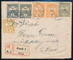1914 Arad Helyi Ajánlott Levél 4 Szín? Turul Bérmentesítéssel / Arad Local Registered Cover - Altri & Non Classificati