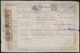 1916 Távirat 5 X 20f Díjlerovással / Telegramm  'SZOLNOK - Altri & Non Classificati