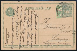 1917 Díjjegyes Levelez?lap Felezett 5f Hadisegély Díjkiegészítéssel / PS-card With Bisected 5f Additional Franking 'SOPR - Altri & Non Classificati