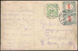 1917 Képeslap 2 X 5f Portóval, FÜLEK-MISKOLCZ 42.SZ. Mozgóposta Bélyegzéssel / Postcard With Postage Due And Mobile Post - Altri & Non Classificati