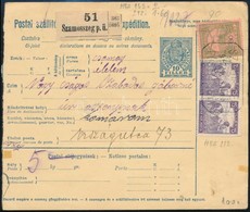 1917 Csomagszállító Komáromba SZAMOSSZEG Postaügynökségi Bélyegzéssel / Parcel Card With Postal Agency Postmark - Altri & Non Classificati