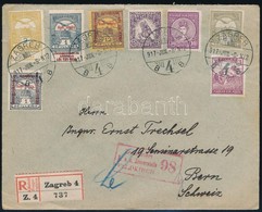 1917 Ajánlott Levél 8 Bélyeges Bérmentesítéssel, Cenzúrázva / Registered Censored Cover 'ZAGREB' - Bern - Altri & Non Classificati