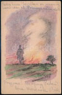 1914 Tábori Rajzos Levelez?lap A 82. Tábori Postahivataltól, Ritka! / Field Postcard With Drawing - Altri & Non Classificati