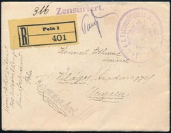 1915 Ajánlott Tábori Posta Levél 35h Bérmentesítéssel / Registered Field Post Cover With 35f Franking 'K.u.k. Festungsfe - Altri & Non Classificati