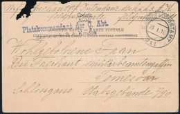 1916 Tábori Posta Képeslap / Field Postcard 'Platzkommandant Der O. Abt. Des K.u.k. 3. A. Kmdos' + 'FP 211' - Andere & Zonder Classificatie