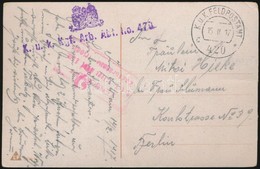 1917 Tábori Posta Képeslap / Field Postcard 'K.u.k. Kgf. Arb. Abt. No.470' + 'FP 420 C' - Altri & Non Classificati