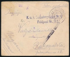 1917 Tábori Posta Levél / Field Post Cover 'K.u.k. Seilbahngruppe Nr.17.' + 'FP 522 B' - Andere & Zonder Classificatie