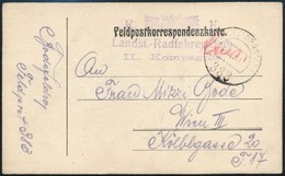 1917 Rajzos Tábori Posta Levelez?lap / Field Postcard 'K.k. Landst.-Radfahrer Baon II. Kompagnie' + 'FP 383 A' - Andere & Zonder Classificatie