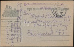 1918 Tábori Posta Levelez?lap / Field Postcard 'K.u.k. Gendarinerieposten In Belstic' + 'EP SABAC B' - Andere & Zonder Classificatie