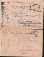 1918 2 Db Tábori Posta Levelez?lap Kézzel Készült Rajzzal / 2 Field Postcards With Drawings - Andere & Zonder Classificatie