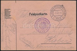 1916 Tábori Posta Levelez?lap / Field Postcard 'K.u.k. Marinespitalskommando Pola' + 'MFP POLA A' - Sonstige & Ohne Zuordnung