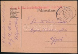 1917 Tábori Posta Levelez?lap / Field Postcard 'K.u.k. Marinedetachement Barcola' + 'FP 383 A' - Andere & Zonder Classificatie