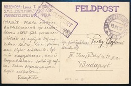 1917 Tábori Posta Képeslap Hajópostával / Field Postcard 'S.M.S. Ezh. Franz Ferdinand' - Altri & Non Classificati