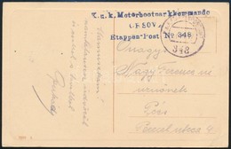 1917 Tábori Posta Képeslap / Field Postcard 'K.u.K. Motorbootparkkommando / ORSOVA / Etappen-Post No. 348' - Other & Unclassified