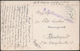 1918 Képeslap  / Postcard 'S.M. Dampfer Zadar' + 'SIBENIK SEBENICO' - Andere & Zonder Classificatie