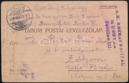 1915 Tábori Posta Levelez?lap / Field Postcard 'K.u.k. RESERVESPITAL In UNGVÁR Pavillon III.' - Andere & Zonder Classificatie