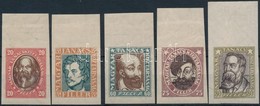 ** 1919 Magyar Tanácsköztársasági Arcképek Vágott ívszéli Sor (15.000) / Mi 261-265 Imperforate Margin Set (ívszélen Fal - Andere & Zonder Classificatie