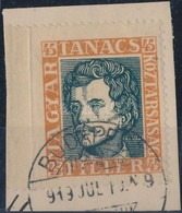 1919 Magyar Tanácsköztársasági Arcképek 45f Bal Oldalon ívszéli Fogazatlan Bélyeg / Mi 262X Margin Piece, Imperforate - Altri & Non Classificati