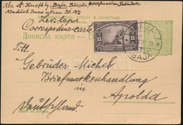 1921 Díjkiegészített Díjjegyes Levelez?lap A Megszállt Bajáról Németországba / PS-card From The Occupied Baja To Germany - Sonstige & Ohne Zuordnung