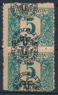 ** * Debrecen II. 1920 5f Pár Kett?s Felülnyomással / Pair With Double Overprint. Signed: Bodor - Altri & Non Classificati