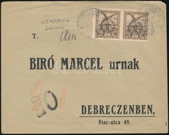 1920 Debrecen Helyi Levél Cenzúrával / Censored Local Cover. Signed: Bodor - Other & Unclassified