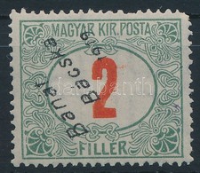 * Bánát-Bácska 1919 Pirosszámú Portó 2f Fordított Felülnyomással / Mi P2 With Inverted Overprin. Signed: Bodor - Sonstige & Ohne Zuordnung